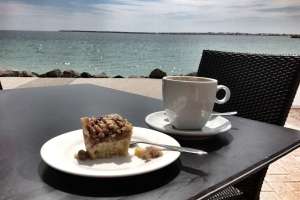 Cafe Latte on the beach at wallaroo